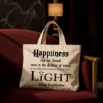 The Dumbledore "Happiness" Quote | Potterhead Premium Off White Canvas Tote - Image 2