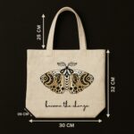 The "Metamorphosis" Boho Moth | Premium Off-White Canvas Tote bag - Image 5