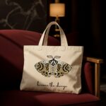 The "Metamorphosis" Boho Moth | Premium Off-White Canvas Tote bag - Image 2