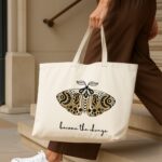 The "Metamorphosis" Boho Moth | Premium Off-White Canvas Tote bag - Image 4