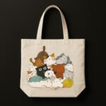 The "Cat Cuddle Pile" Wholesome | Premium Off-White Canvas Tote bag