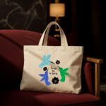 The "Hummingbird Freedom" Boho | Premium Off-White Canvas Tote bag - Image 2
