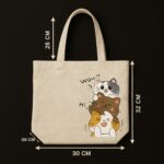 The "Triple Trouble" Cat Stack | Premium Off-White Canvas Tote bag - Image 5