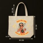 The "Melody Wave" Retro Music | Premium Off-White Canvas Tote bag - Image 5