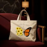 The "New Beginnings" Butterfly | Premium Off-White Canvas Tote bag - Image 2