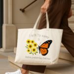 The "New Beginnings" Butterfly | Premium Off-White Canvas Tote bag - Image 4