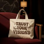 The "Trust Your Visions" Retro Manifestation | Premium Off-White Canvas Tote bag - Image 2