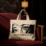 The "Dark Manga" Eyes Aesthetic | Premium Off-White Canvas Tote bag - Image 2