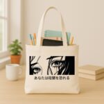 The "Dark Manga" Eyes Aesthetic | Premium Off-White Canvas Tote bag - Image 3