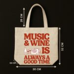 The "Vinyl & Vino" Retro Edition | Premium Off-White Canvas Tote bag - Image 5