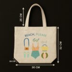 The "Beach, Please" Summer Sun | Premium Off-White Canvas Tote bag - Image 5