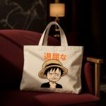 The "Bored Luffy" One Piece | Premium Off-White Canvas Tote bag - Image 2