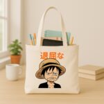 The "Bored Luffy" One Piece | Premium Off-White Canvas Tote bag - Image 3