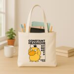 The "Constant Headache" Psyduck Meme | Premium Off-White Canvas Tote bag - Image 3