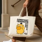 The "Constant Headache" Psyduck Meme | Premium Off-White Canvas Tote bag - Image 4