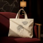 The "Blooming Mind" Line Art | Premium Off-White Canvas Tote bag - Image 2