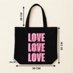 The "All We Need Is Love" Statement | Premium Black Canvas Tote bag - Image 5