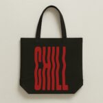 The "Chill" Wavy Streetwear | Premium Black Canvas Tote bag