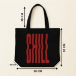 The "Chill" Wavy Streetwear | Premium Black Canvas Tote bag - Image 5
