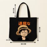 The "Current Mood: Bored" Anime Edition | Premium Black Canvas Tote bag - Image 5