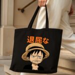 The "Current Mood: Bored" Anime Edition | Premium Black Canvas Tote bag - Image 4