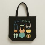 The "Beach, Please" Vacation Mode | Premium Black Canvas Tote bag