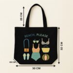 The "Beach, Please" Vacation Mode | Premium Black Canvas Tote bag - Image 5