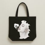 The "Smokey Muse" Art Edition | Premium Black Canvas Tote bag
