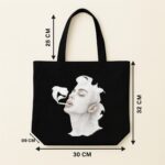 The "Smokey Muse" Art Edition | Premium Black Canvas Tote bag - Image 5