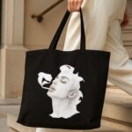 The "Smokey Muse" Art Edition | Premium Black Canvas Tote bag - Image 4