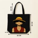 The "Luffy Serious Mode" One Piece | Premium Black Canvas Tote bag - Image 5