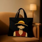 The "Luffy Serious Mode" One Piece | Premium Black Canvas Tote bag - Image 2