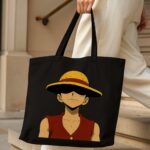 The "Luffy Serious Mode" One Piece | Premium Black Canvas Tote bag - Image 4