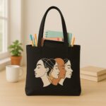 The "Sisterhood" Aesthetic Art | Premium Black Canvas Tote bag - Image 3