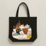 The "Cat Chaos" Cuddle Pile | Premium Black Canvas Tote bag