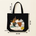 The "Cat Chaos" Cuddle Pile | Premium Black Canvas Tote bag - Image 5