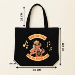 The "Melody Wave" Music Lover | Premium Black Canvas Tote bag - Image 5
