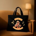 The "Melody Wave" Music Lover | Premium Black Canvas Tote bag - Image 2