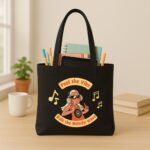 The "Melody Wave" Music Lover | Premium Black Canvas Tote bag - Image 3
