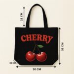 The "Cherry Bomb" Coquette Edition | Premium Black Canvas Tote bag - Image 5