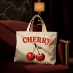 The "Cherry on Top" Vanilla Edition | Premium Off-White Canvas Tote bag - Image 2