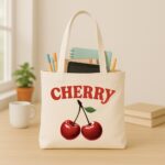The "Cherry on Top" Vanilla Edition | Premium Off-White Canvas Tote bag - Image 3