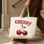 The "Cherry on Top" Vanilla Edition | Premium Off-White Canvas Tote bag - Image 4