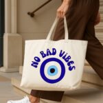 The "Evil Eye" Protector | Premium Off-White Canvas Tote bag - Image 4