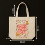 The "Good Vibes" Boho Edition | Premium Off-White Tote bag - Image 5