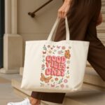 The "Good Vibes" Boho Edition | Premium Off-White Tote bag - Image 4