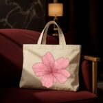 The "Pink Bloom" Soft Edition | Premium Off-White Canvas  Tote bag - Image 2