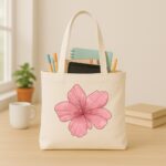 The "Pink Bloom" Soft Edition | Premium Off-White Canvas  Tote bag - Image 3