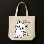 The "I'm Ameowzing" Self-Love | Premium Off-White Canvas Tote bag