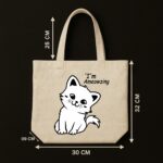 The "I'm Ameowzing" Self-Love | Premium Off-White Canvas Tote bag - Image 5